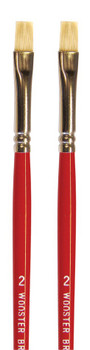 Wooster Genuine #2 White Bristle Oil Brights Artist Paintbrush 2-Pack # F1622-2-2PK