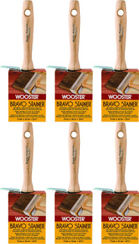 Wooster Genuine 2.75" Bravo Stainer Bristle/Polyester Paintbrush 6-Pack # F5119-2.75-6PK