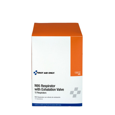 N95 Respirator With Exhalation Valve, 12 Per Box 13612