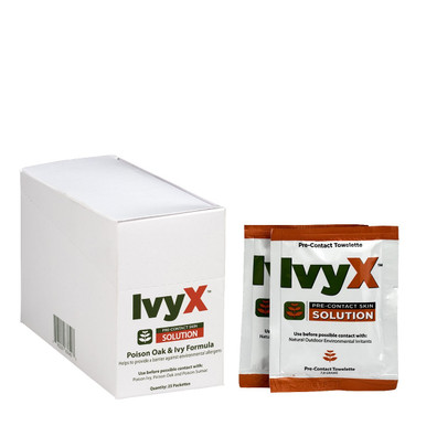 IvyX Pre-Contact Lotion Packets, 25 Per Box. Poison Oak & Ivy Formula 18-052