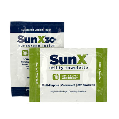 SunX30 Lotion and Wipe Combo Pack, 300 Per Box 18-430