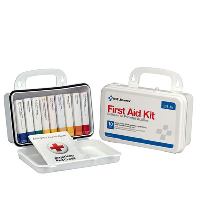 10 Unit First Aid Kit, Plastic Case 238-AN