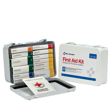 25 Person 16 Unit First Aid Kit, Metal Case 241-AN
