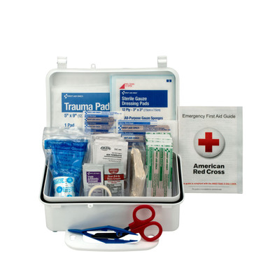 10 Person First Aid Kit, Weatherproof Plastic Case 6060