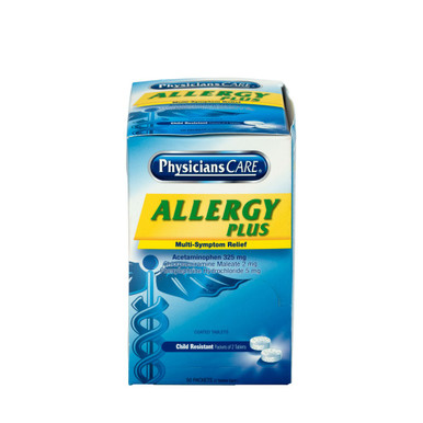 PhysiciansCare Allergy Plus Antihistamine Medication, 50 Doses 90091
