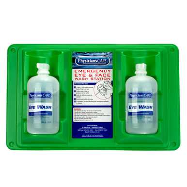 Plastic 1 lb. Wall Mountable Eyewash Station with Two 16 oz. Bottles Each 90500