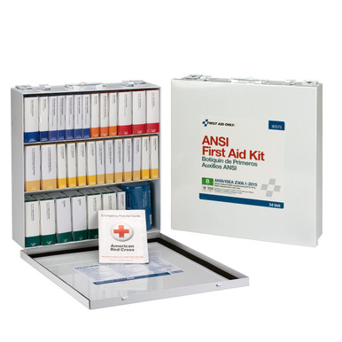 100 Person 54 Unit First Aid Kit, ANSI B, Weatherproof Steel Case, Type III 90570