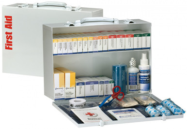 75 Person 2 Shelf First Aid Metal Cabinet, ANSI B+, Type I & II 90603