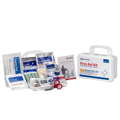10 Person First Aid Kit, ANSI A, Plastic Case 90754