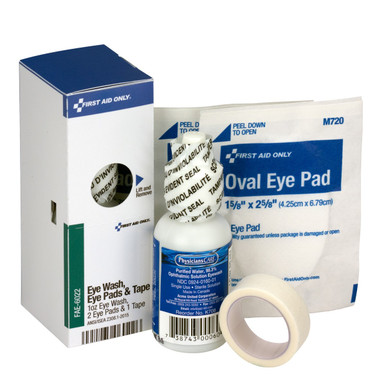 SmartCompliance Refill Eye Wash, Eye Pads & Tape, 1 Bottle, 1 oz., 2 Eye Pads & 1 Tape per Box FAE-6022