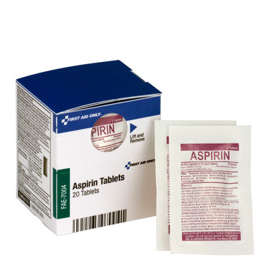 SmartCompliance Refill Aspirin, 2 Tablets per Packet, 10 Packets per Box FAE-7004