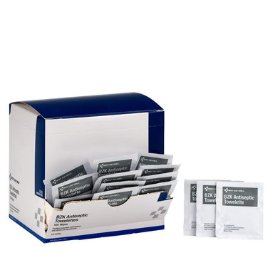 BZK Antiseptic Wipes, 100 Per Box J308