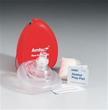 AMBU CPR Mask (EMT Grade) with Gloves and Wipes M573-AMBU