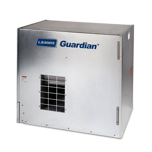 L.B. White Guardian Forced Air Heater w/Spark Ignition, 250,000 BTU, Variable Heat, LP Gas, Galvanized (AG Use Only)