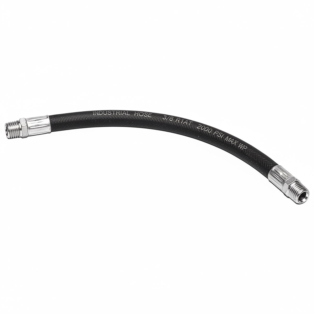 3/8 INCH X 18 INCH 2-WIRE RIGID END HYDRAULIC HOSE ASSEMBLY
