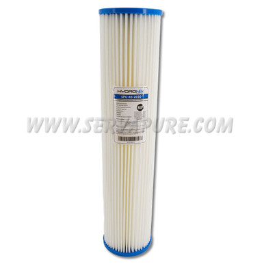 Hydronix SPC-45-2030, Sediment Pleated Cartridge, 4.5" x 20", 30 Micron