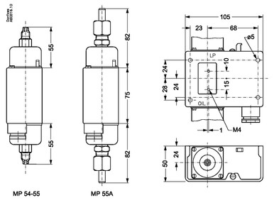 060B017766 Danfoss Differential pressure switch, MP55A