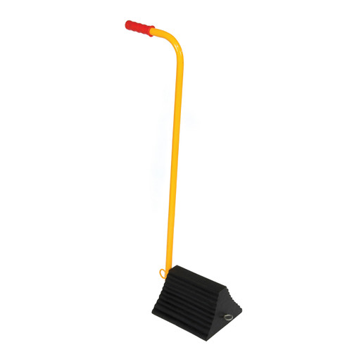 Vestil Black Rubber Wheel Chock with Handle
