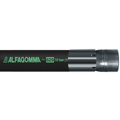 Kuriyama T629AA 1 1/2 in. 150 PSI Black Biofuel Petroleum Suction & Discharge Hose Assemblies w/ Male NPT Ends