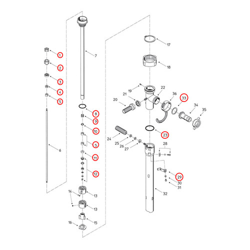 Flux 400 Series F426S 39 Pump Maintenance Rebuild Kit