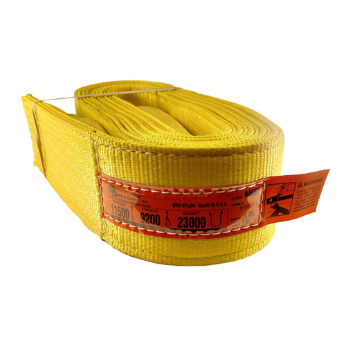 DD Sling 4 in. W Heavy Duty Type 3 Flat Eye & Eye, 2-Ply Nylon Sling
