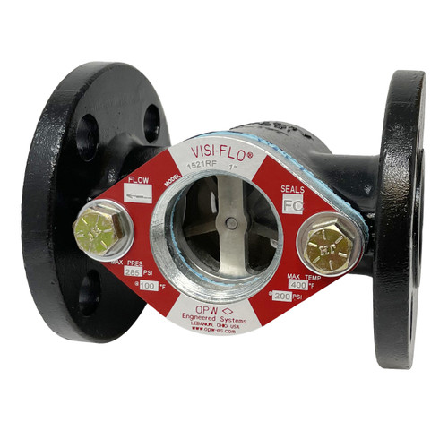 OPW VISI-FLO 1500 2 in. ANSI 150 lb. Flange Carbon Steel Sight Flow Indicator w/ Fluorocarbon Seal - Bi-Directional Flapper