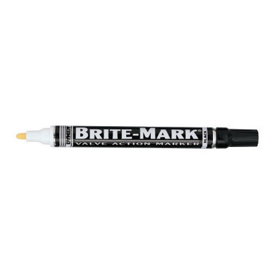 ITW Pro Brands BRITE-MARK Medium Paint Marker, Black, Medium, Bullet, Acrylic, 12/BX, #84002