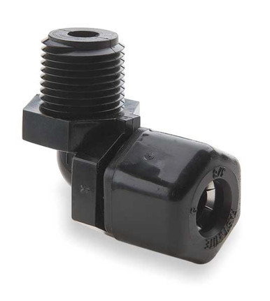 Parker P4ME6 Fast & Tite Fitting, Male Elbow, 1/4'' Tube x 3/8'' MPT