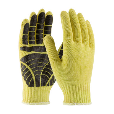 Yellow L 100% Kevlar, 7 Gauge, M. Wgt, ANSI2, Dots 1 Side Gloves made with Kevlar Brand Fiber 1 Dozen 08-K300PS/L