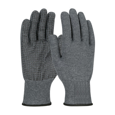 Black XL Black Kevlar ACP 13 Gauge seamless Knit glove with Black PVC dots on palm Gloves with ACP Technology 1 Dozen 08-KAB750PD/XL
