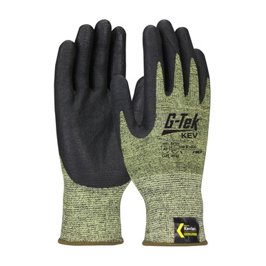Yellow S G-Tek KEV, Kevlar Engineered Yarn, Yel/Blk 13 Gauge, Nitrile Foam, A7 Gloves made with Kevlar Brand Fiber 1 Dozen 09-K1600/S