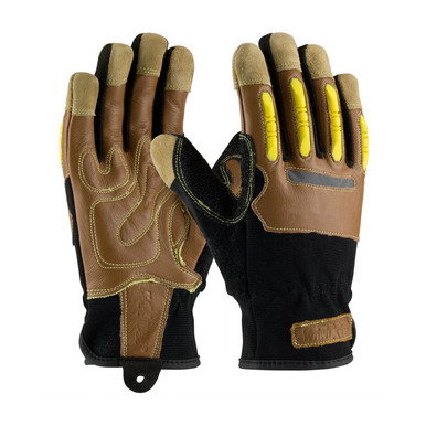 Brown S MAX SAFETY, Goatskin Leather Palm, Kevlar Lining, TPR on Fingers, A3 All Purpose Work Gloves 1 Pair 120-4100/S