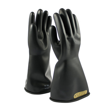 Black 9 NOVAX Insulating Glove, Class 00, 14 In., Blk., Straight Cuff Novax Rubber Insulating Gloves 1 Pair 150-00-14/9