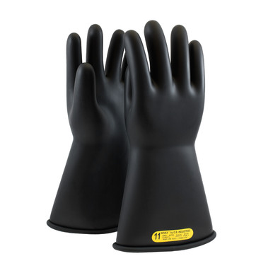 Black 10 NOVAX Insulating Glove, Class 2, 14 In., Blk., Straight Cuff Novax Rubber Insulating Gloves 1 Pair 150-2-14/10