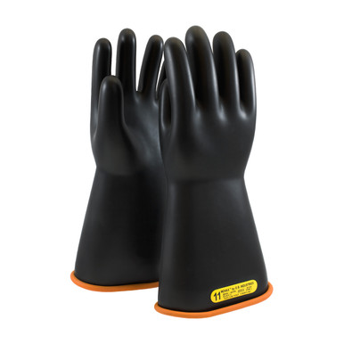Black 9 NOVAX Insulating Glove, Class 2, 14 In., Blk./Orn., Straight Cuff Novax Rubber Insulating Gloves 1 Pair 155-2-14/9