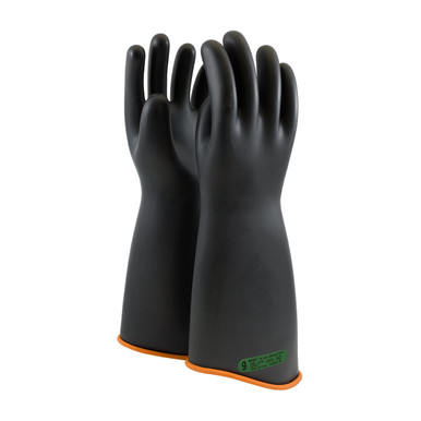 Black 10 NOVAX Insulating Glove, Class 3, 18 In., Blk./Orn., Contour Cuff Novax Rubber Insulating Gloves 1 Pair 158-3-18/10