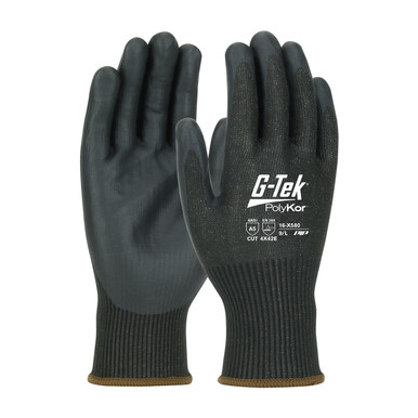 Black S G-Tek PolyKor Xrystal, Black 13G Shell, Black NeoFoam Grip, ANSI A5 Gloves with PolyKor Fiber 1 Dozen 16-X580/S