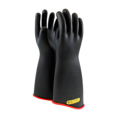 Black 8 NOVAX Insulating Glove, Class 2, 18 In., Blk./Red, Contour Cuff Novax Rubber Insulating Gloves 1 Pair 162-2-18/8