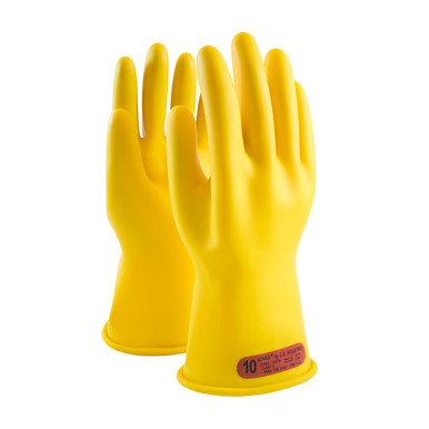 Yellow 12 NOVAX Insulating Glove, Class 0, 11 In., Ylw., Straight Cuff Novax Rubber Insulating Gloves 1 Pair 170-0-11/12