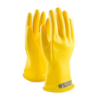 Yellow 10 NOVAX Insulating Glove, Class 00, 11 In., Ylw., Straight Cuff Novax Rubber Insulating Gloves 1 Pair 170-00-11/10