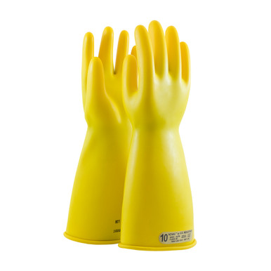 Yellow 10 NOVAX Insulating Glove, Class 00, 14 In., Ylw., Straight Cuff Novax Rubber Insulating Gloves 1 Pair 170-00-14/10