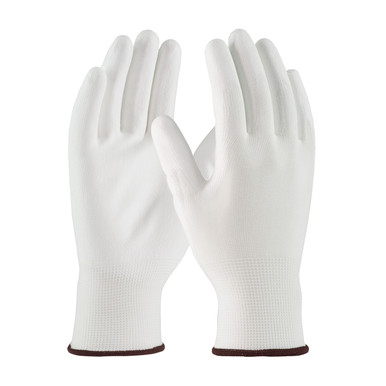White XL White Polyester 13G Shell, White PU Coated Smooth Grip, Unbranded Seamless Knits for General Duty 1 Dozen 33-115/XL