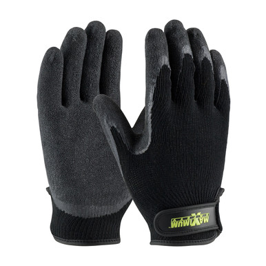 Black S Maximum Safety, 10G Blk. Polyester Shell, Blk. Latex Crinkle Grip Latex Coated Seamless Knits 1 Dozen 39-C1375/S