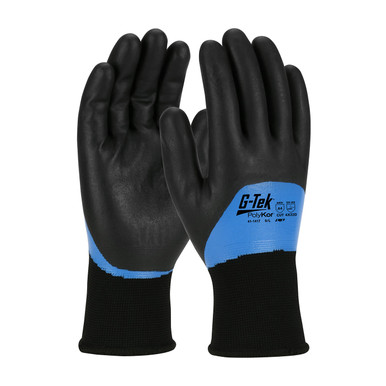 Black S G-Tek PolyKor, 15G w/ Acrylic Liner Double Dip w/ 3/4 Nitrile Foam, A4 Insulated Coated Gloves 1 Dozen 41-1417/S