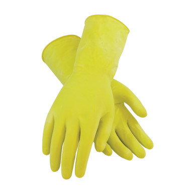 Yellow L Assurance Unsupport Latex, Ylw., 16 Mil, 12 Inch, Flocked, Honeycomb Unsupported Latex Gloves 1 Dozen 48-L162Y/L