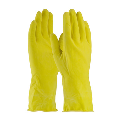 Yellow XL Assurance Unsupport Latex, Ylw., 18 Mil, 12 Inch, Flocked, Honeycomb Unsupported Latex Gloves 1 Dozen 48-L185Y/XL
