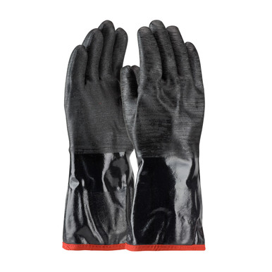 Black L ChemGrip, Supported Neoprene, Foam Lined, Blk., Etched, 14 Inch Coated Supported Gloves 1 Dozen 57-8643R