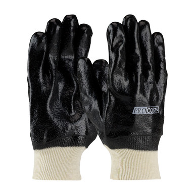 Black MENS ProCoat, Supported PVC, Interlock Lined, Blk., Rough Finish, KW Coated Supported Gloves 1 Dozen 58-8015R