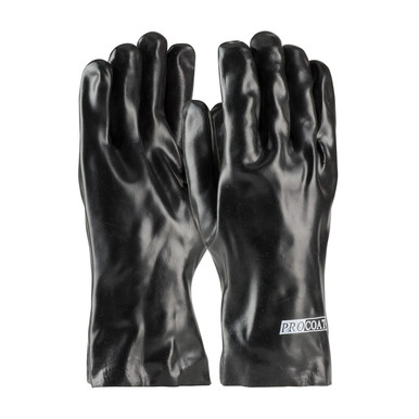 Black MENS ProCoat, Supported PVC, Interlock Lined, Blk., Smooth Finish,12 Inch Coated Supported Gloves 1 Dozen 58-8030