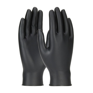 Black S Ambi-Dex Grippaz Industrial, Black, 6 Mil Nitrile, Fish Scale, 50/Box Disposable Liquid-Proof Gloves 1 Box 67-246/S